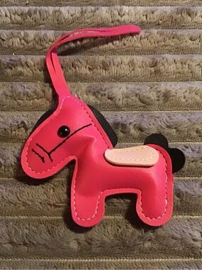 Pink Leather Horse Bag Charm